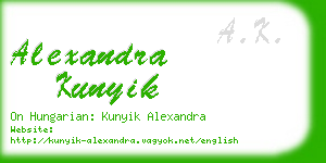 alexandra kunyik business card